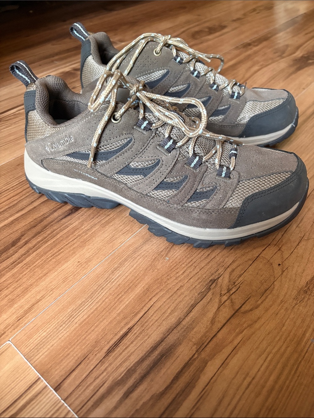 Columbia Brown baby blue and Gray Trail Low-Cut Hiking Shoes - Picture 3 of 5